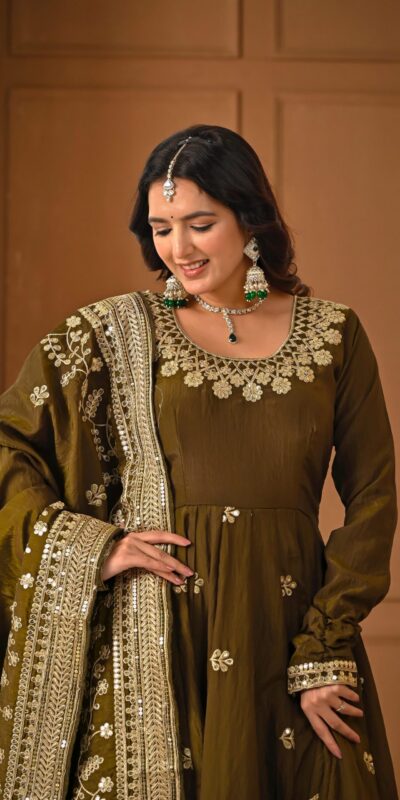 ND 5055 Mehandi NC Vichitra Silk Salwar Suit with Embroidery Work. Special Price ₹3149. Delivery 4-6 Working Days. Shop now. | Casual Suits, Jump Suits, Creative suits, Designer Suits, Palazzo Suits, Party Wear Suits, Patiala Suits, Salwar suit, Straight Suits