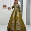PC 528 Mustered Vichitra Sequence Work Lehenga Choli Designer Work. Grab it for ₹2649. Delivery 4-6 Working Days. Shop now. | Bollywood Lehenga, Creative Lehenga, Designer Lehenga, Embroidered Lehenga, Lehenga, Party Wear Lehenga