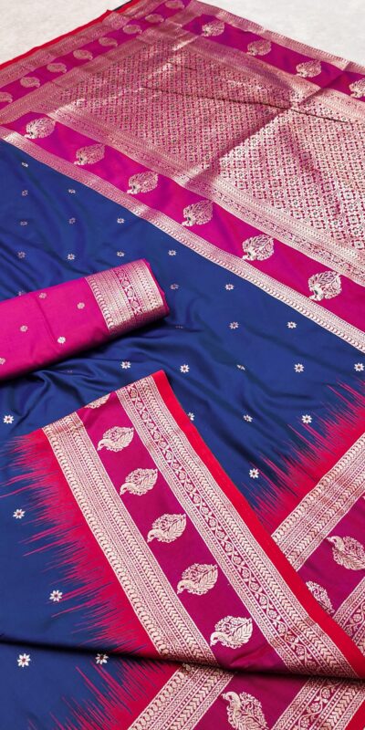 MB 188 Navy Blue in Banarasi Silk Zari Work & Lace Work Saree .Wedding, Party, Festive, Events, Now at just ₹2049. Delivery 4-6 Working Days. Shop now. | Creative Sarees, Bollywood Sarees, Designer Sarees, Embroidered Sarees, Ethnic Saree, Modern Digital sarees, Party Wear Sarees, Sarees