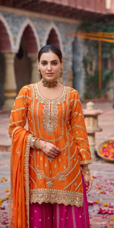RTC 5969 Orange Chinon silk Salwar Suit Perfect for Wedding, Party, Family Gatherings, Karwa Chauth, Bridal Wear – . Available at ₹2149 only. Deliver | Casual Suits, Jump Suits, Creative suits, Designer Suits, Palazzo Suits, Party Wear Suits, Patiala Suits, Salwar suit, Straight Suits