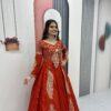 PC 528 Orange Vichitra Sequence Work Lehenga Choli Designer Work. Grab it for ₹2649. Delivery 4-6 Working Days. Shop now. | Bollywood Lehenga, Creative Lehenga, Designer Lehenga, Embroidered Lehenga, Lehenga, Party Wear Lehenga