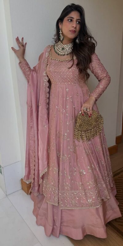VLM 323 Pink Chinon Silk Lehenga Choli with Lace Work & Embroidery Work. Introductory Price ₹2449. Delivery 4-6 Working Days. Shop now. | Bollywood Lehenga, Creative Lehenga, Designer Lehenga, Embroidered Lehenga, Lehenga, Party Wear Lehenga