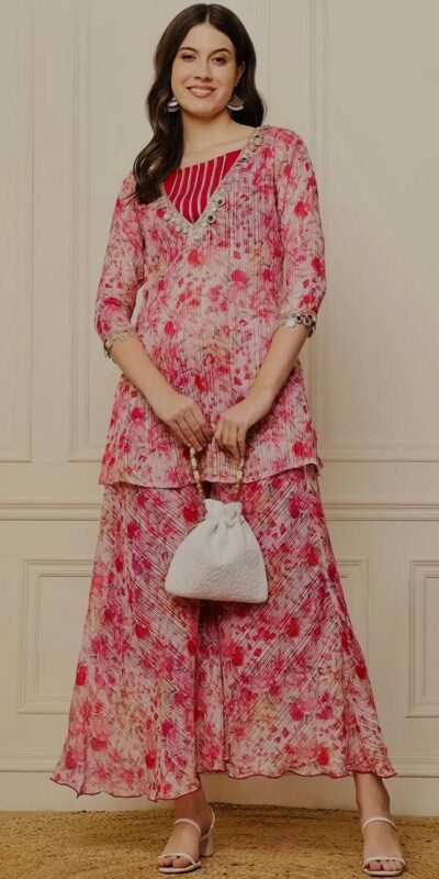 ST 191 Pink Dhamal Jari Salwar Suit with Digital Print & Mirror Work. Available at ₹1699 only. Delivery 4-6 Working Days. Shop now. | Casual Suits, Jump Suits, Creative suits, Designer Suits, Palazzo Suits, Party Wear Suits, Patiala Suits, Salwar suit, Straight Suits