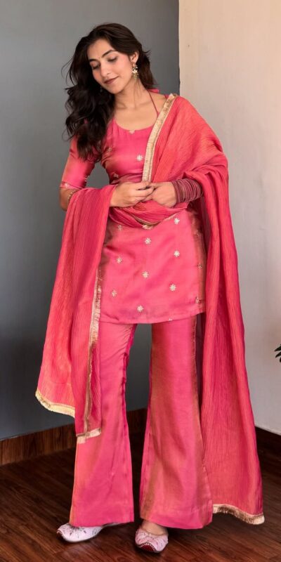 VLM 317 Pink NC Silk Salwar Suit with Lace Work & Embroidery Work. Festive Deal ₹1949. Delivery 4-6 Working Days. Shop now. | Casual Suits, Jump Suits, Tops & Bottoms, Track Suits, Trendy Wear, Creative suits, Designer Suits, Palazzo Suits, Party Wear Suits, Patiala Suits, Salwar suit, Straight Suits
