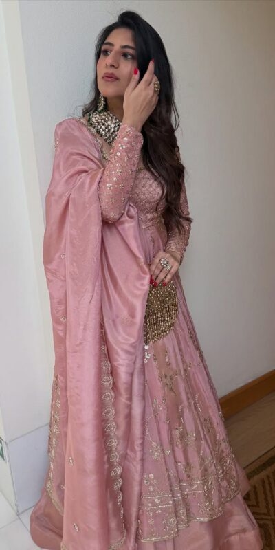 SR 1703 Pink Zimmy Silk Lehenga Choli with Embroidery Work. Introductory Price ₹2549. Delivery 4-6 Working Days. Shop now. | Bollywood Lehenga, Creative Lehenga, Designer Lehenga, Embroidered Lehenga, Lehenga, Party Wear Lehenga