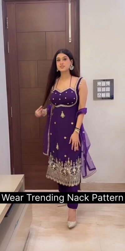 ST 1158 Purple in Faux Georgette Embroidery Work & Lace Work Salwar Suit . Introductory Price ₹1949. Delivery 4-6 Working Days. Shop now. | Casual Suits, Jump Suits, Creative suits, Designer Suits, Palazzo Suits, Party Wear Suits, Patiala Suits, Salwar suit, Straight Suits