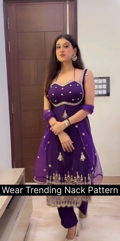 ST 1158 Purple in Faux Georgette Embroidery Work & Lace Work Salwar Suit . Introductory Price ₹1949. Delivery 4-6 Working Days. Shop now. | Casual Suits, Jump Suits, Creative suits, Designer Suits, Palazzo Suits, Party Wear Suits, Patiala Suits, Salwar suit, Straight Suits