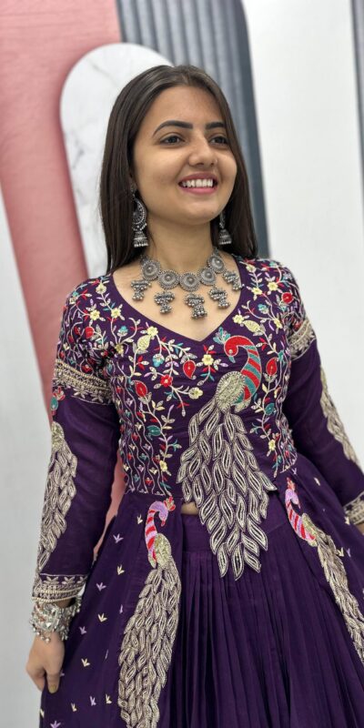 PC 528 Purple Color Vichitra Sequence Work Lehenga Choli Designer Work. Grab it for ₹2649. Delivery 4-6 Working Days. Shop now. | Bollywood Lehenga, Creative Lehenga, Designer Lehenga, Embroidered Lehenga, Lehenga, Party Wear Lehenga