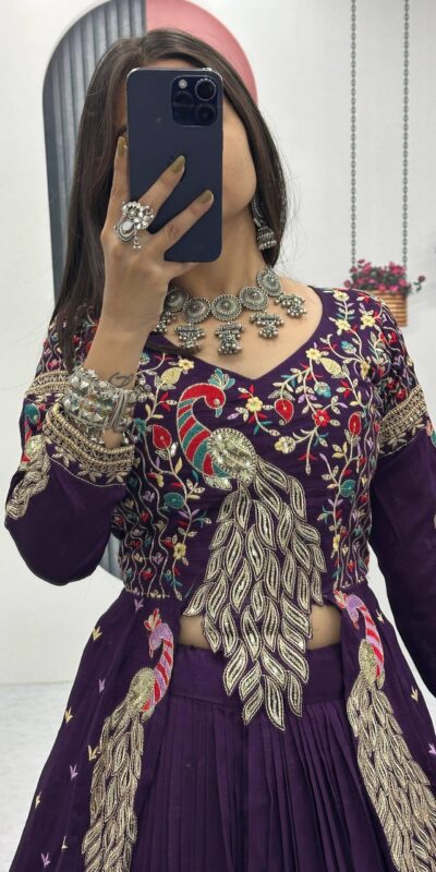 PC 528 Purple Color Vichitra Sequence Work Lehenga Choli Designer Work. Grab it for ₹2649. Delivery 4-6 Working Days. Shop now. | Bollywood Lehenga, Creative Lehenga, Designer Lehenga, Embroidered Lehenga, Lehenga, Party Wear Lehenga