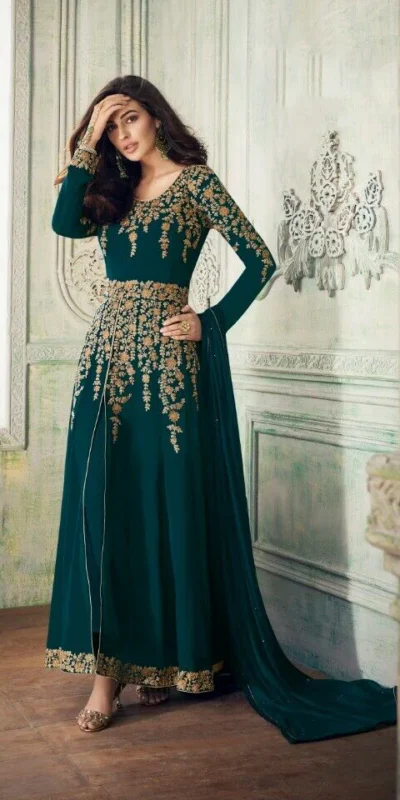 FC A 8204 Teal in Color Georgette Embroidery Work Salwar Suit . Introductory Price ₹2049. Delivery 4-6 Working Days. Shop now. | Casual Suits, Jump Suits, Creative suits, Designer Suits, Palazzo Suits, Party Wear Suits, Patiala Suits, Salwar suit, Straight Suits