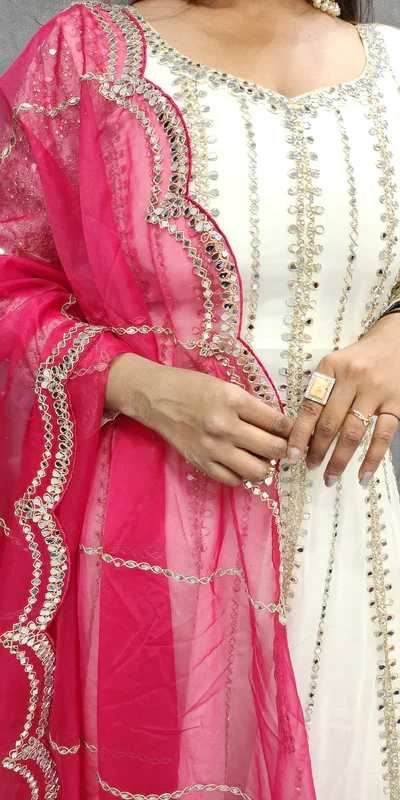 KD 1521 White Faux Georgette Salwar Suit Perfect for Wedding, Party, Pooja, Reception, Engagement – . Introductory Price ₹2099. Delivery 4-6 Working D | Casual Suits, Jump Suits, Creative suits, Designer Suits, Palazzo Suits, Party Wear Suits, Patiala Suits, Salwar suit, Straight Suits