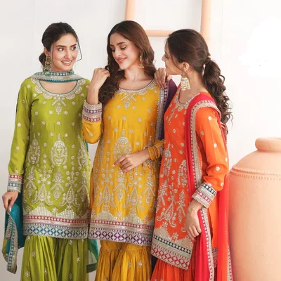 FC 726 Yellow Chinon Salwar Suit Perfect for Wedding, Party, Ethnic Day, Makar Sankranti, Cultural Events – . Best Price ₹3049. Delivery 4-6 Working | Casual Suits, Jump Suits, Creative suits, Designer Suits, Palazzo Suits, Party Wear Suits, Patiala Suits, Salwar suit, Straight Suits