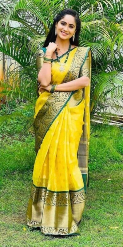KPR 225 Yellow in Soft Lichi Silk Lace Work & Lace Border Saree . Special Price ₹1449. Delivery 4-6 Working Days. Shop now. | Creative Sarees, Bollywood Sarees, Designer Sarees, Embroidered Sarees, Ethnic Saree, Modern Digital sarees, Party Wear Sarees, Sarees