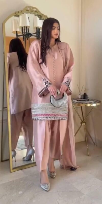 KF 1682 Light Pink Natural Crap Salwar Suit with Embroidery Work. Exclusive Offer ₹1849. Delivery 4-6 Working Days. Shop now. | Casual Suits, Jump Suits, Creative suits, Designer Suits, Palazzo Suits, Party Wear Suits, Patiala Suits, Salwar suit, Straight Suits