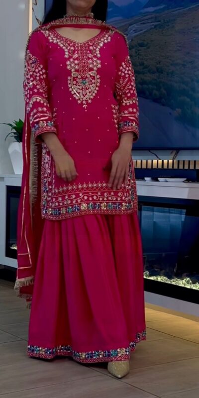 MF 457 Pink Color Chinon Silk Salwar Suit with Embroidery Work. Online Get it for ₹2149. Delivery 4-6 Working Days. Shop now. | Casual Suits, Jump Suits, Creative suits, Designer Suits, Palazzo Suits, Party Wear Suits, Patiala Suits, Salwar suit, Straight Suits