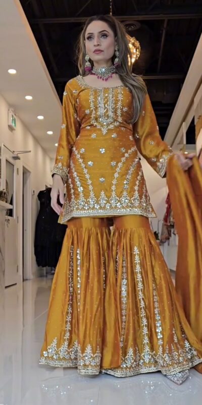 ND 5036 Yellow Color Chinon Silk Salwar Suit with Embroidery Work. Online Get it for ₹2149. Delivery 4-6 Working Days. Shop now. | Casual Suits, Jump Suits, Creative suits, Designer Suits, Palazzo Suits, Party Wear Suits, Patiala Suits, Salwar suit, Straight Suits