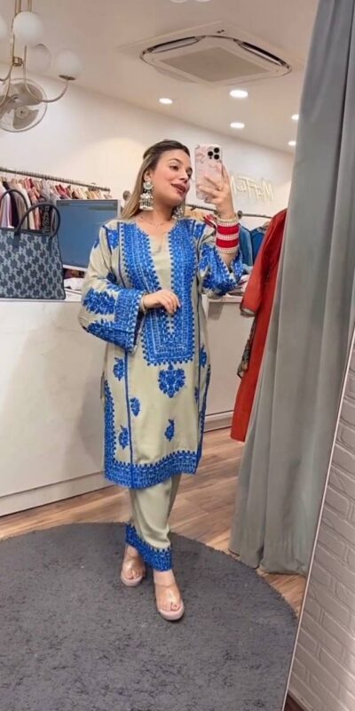 KF 1694 Blue in Color Jam Cotton Embroidery Work Salwar Suit . Available at ₹2149 only. Delivery 4-6 Working Days. Shop now. | Casual Suits, Jump Suits, Creative suits, Designer Suits, Palazzo Suits, Party Wear Suits, Patiala Suits, Salwar suit, Straight Suits