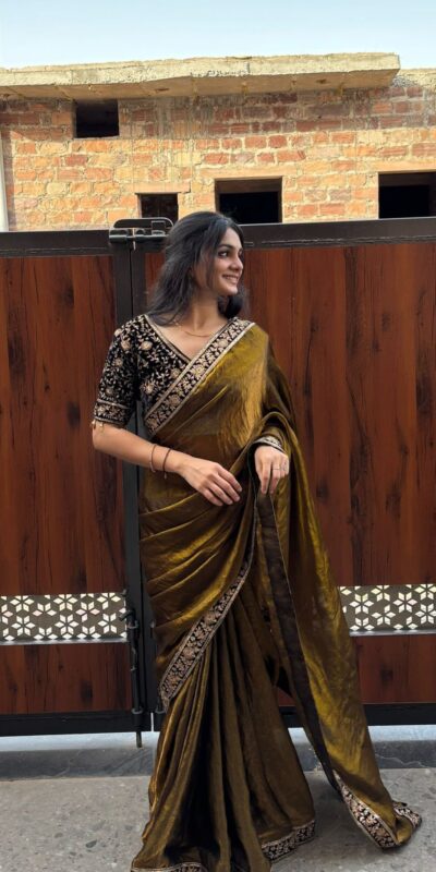 NC 5438 Brown Color Space Silk Saree with Embroidery Work & Zari Work. Best Price ₹2449. Delivery 4-6 Working Days. Shop now. | Creative Sarees, Bollywood Sarees, Designer Sarees, Embroidered Sarees, Ethnic Saree, Modern Digital sarees, Party Wear Sarees, Sarees