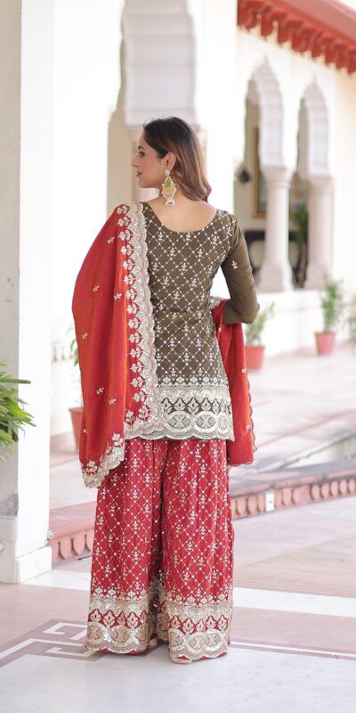 KA 1226 Brown Vichitra Silk Salwar Suit with Zari Work & Embroidery Work. Introductory Price ₹2649. Delivery 4-6 Working Days. Shop now. | Casual Suits, Jump Suits, Creative suits, Designer Suits, Palazzo Suits, Party Wear Suits, Patiala Suits, Salwar suit, Straight Suits