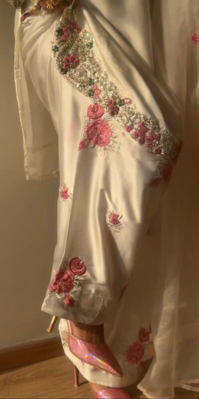 MD 3081 Off White Japan Satin Salwar Suit Perfect for Wedding, Party, Durga Puja, Traditional Day, Temple Visit – . Introductory Price ₹2549. Deli | Casual Suits, Jump Suits, Creative suits, Designer Suits, Palazzo Suits, Party Wear Suits, Patiala Suits, Salwar suit, Straight Suits