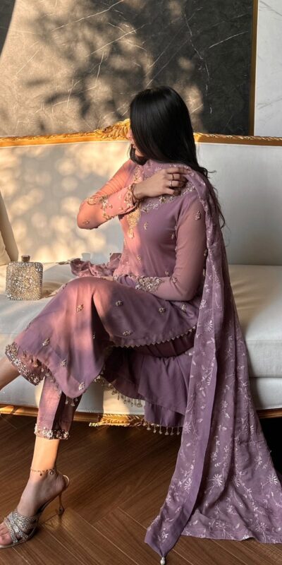 SRK 5328 Onion Color Dual Tone Star Georgette Salwar Suit with Embroidery Work. Affordable Price ₹1949. Delivery 4-6 Working Days. Shop now. | Casual Suits, Jump Suits, Creative suits, Designer Suits, Palazzo Suits, Party Wear Suits, Patiala Suits, Salwar suit, Straight Suits
