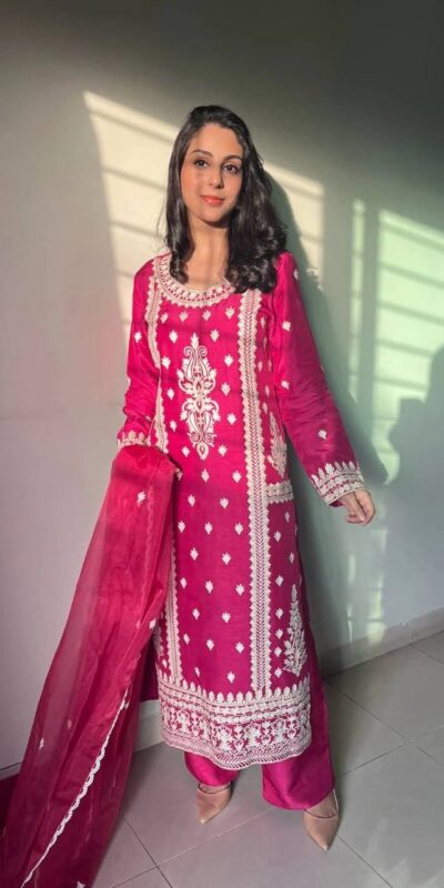 Z 9282 Pink in Color Jam Cotton Embroidery Work Salwar Suit . Available at ₹2099 only. Delivery 4-6 Working Days. Shop now. | Casual Suits, Jump Suits, Creative suits, Designer Suits, Palazzo Suits, Party Wear Suits, Patiala Suits, Salwar suit, Straight Suits