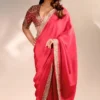 Grand Red Soft Rangoli Silk Embroider Work Saree