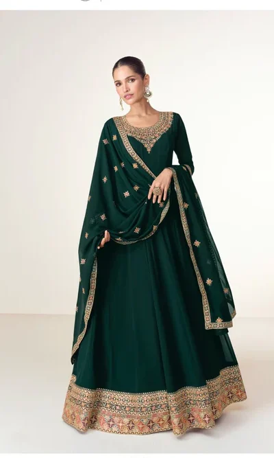 FC 10128 Green Color Blooming Georgette Embroidery Work Salwar Suit . Introductory Price ₹3449. Delivery 4-6 Working Days. Shop now. | Casual Suits, Jump Suits, Creative suits, Designer Suits, Palazzo Suits, Party Wear Suits, Patiala Suits, Salwar suit, Straight Suits