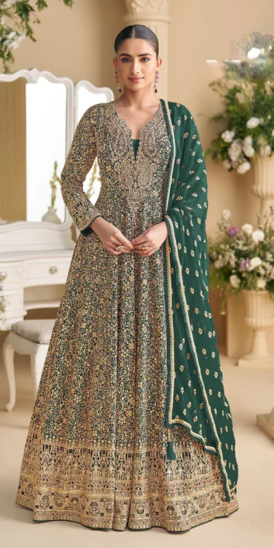 FC 5807 Green Color Georgette Thread Sequence Work Salwar Suit . Introductory Price ₹3649. Delivery 4-6 Working Days. Shop now. | Casual Suits, Jump Suits, Creative suits, Designer Suits, Palazzo Suits, Party Wear Suits, Patiala Suits, Salwar suit, Straight Suits