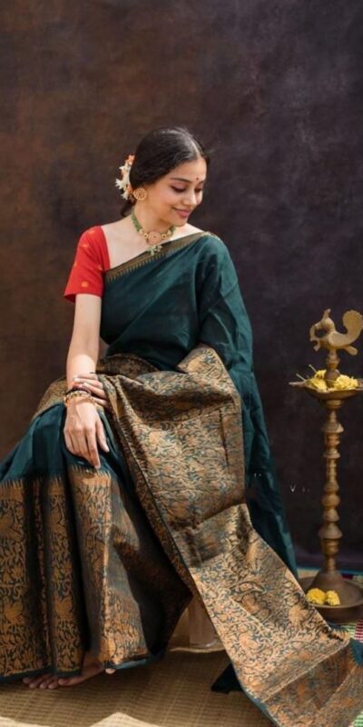 KPR 070 Green Color Soft Lichi Silk Saree with Lace Border & Lace Work. Best Price ₹1349. Delivery 4-6 Working Days. Shop now. | Creative Sarees, Bollywood Sarees, Designer Sarees, Embroidered Sarees, Ethnic Saree, Modern Digital sarees, Party Wear Sarees, Sarees