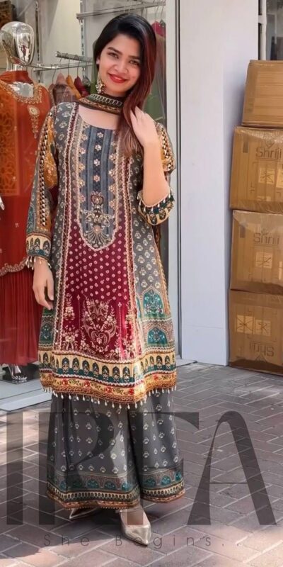 ST 207 Grey Color Georgette Salwar Suit with Embroidery Work. Introductory Price ₹1949. Delivery 4-6 Working Days. Shop now. | Casual Suits, Jump Suits, Creative suits, Designer Suits, Palazzo Suits, Party Wear Suits, Patiala Suits, Salwar suit, Straight Suits