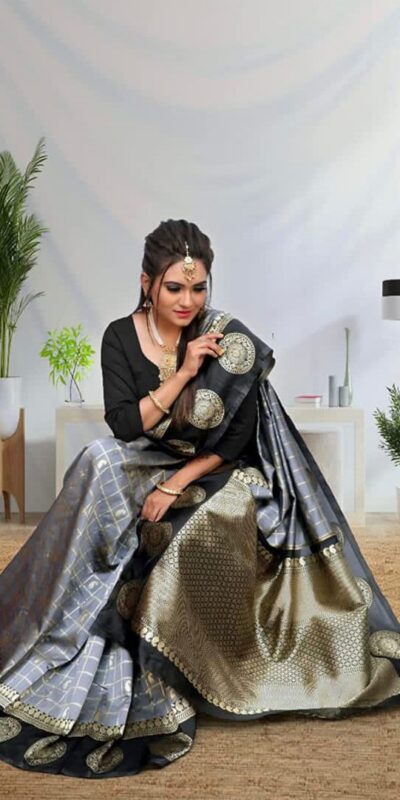 KPR 080 Grey Color Soft Lichi Silk Saree with Lace Border & Lace Work. Best Price ₹1449. Delivery 4-6 Working Days. Shop now. | Creative Sarees, Bollywood Sarees, Designer Sarees, Embroidered Sarees, Ethnic Saree, Modern Digital sarees, Party Wear Sarees, Sarees