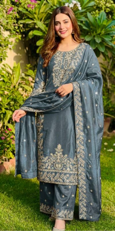 SRK 5316 Grey Organza Silk Salwar Suit Perfect for Wedding, Party, Makar Sankranti, Eid, Durga Puja – . Affordable Price ₹2149. Delivery 4-6 Workin | Casual Suits, Jump Suits, Creative suits, Designer Suits, Palazzo Suits, Party Wear Suits, Patiala Suits, Salwar suit, Straight Suits