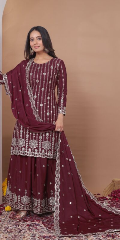 FE 126 Maroon Color Natural Crap Salwar Suit with Embroidery Work. Special Price ₹2399. Delivery 4-6 Working Days. Shop now. | Casual Suits, Jump Suits, Creative suits, Designer Suits, Palazzo Suits, Party Wear Suits, Patiala Suits, Salwar suit, Straight Suits