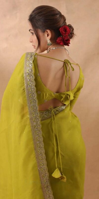 JR 652 Mehendi in Organza Silk Embroidery Work & Sequins Work Saree . Now at just ₹1849. Delivery 4-6 Working Days. Shop now. | Creative Sarees, Bollywood Sarees, Designer Sarees, Embroidered Sarees, Ethnic Saree, Modern Digital sarees, Party Wear Sarees, Sarees