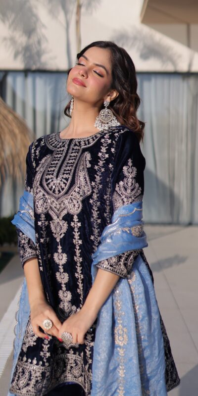 KA 1228 Navy Blue 9000 Velvet Salwar Suit Perfect for Wedding, Party, Diwali, Holi, Traditional Day – . Get it for ₹3049. Delivery 4-6 Working Days. Shop | Casual Suits, Jump Suits, Creative suits, Designer Suits, Palazzo Suits, Party Wear Suits, Patiala Suits, Salwar suit, Straight Suits