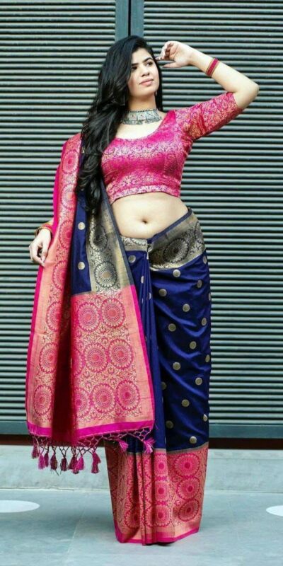 KPR 088 Navy Blue Color Soft Lichi Silk Saree with Lace Border & Lace Work. Best Price ₹1449. Delivery 4-6 Working Days. Shop now. | Creative Sarees, Bollywood Sarees, Designer Sarees, Embroidered Sarees, Ethnic Saree, Modern Digital sarees, Party Wear Sarees, Sarees
