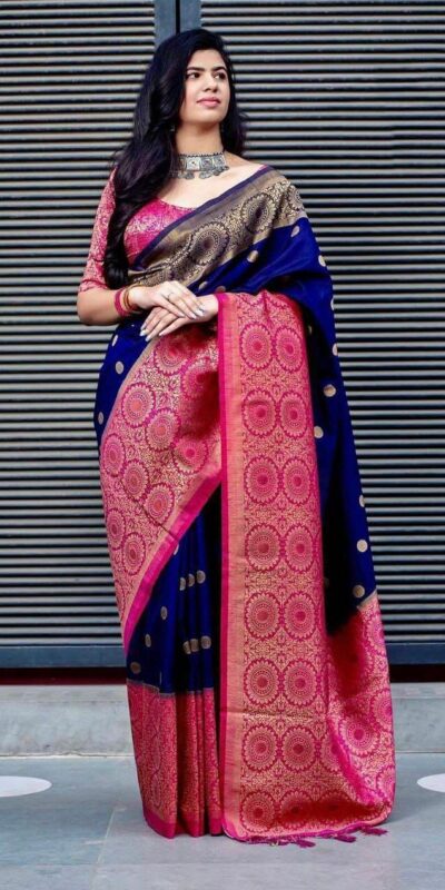 KPR 088 Navy Blue Color Soft Lichi Silk Saree with Lace Border & Lace Work. Best Price ₹1449. Delivery 4-6 Working Days. Shop now. | Creative Sarees, Bollywood Sarees, Designer Sarees, Embroidered Sarees, Ethnic Saree, Modern Digital sarees, Party Wear Sarees, Sarees