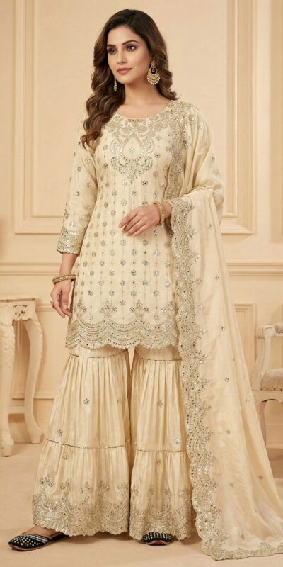MF 459 Off White Chinon Silk Sequence Work Salwar Suit. Online Affordable Price ₹2549. Delivery 4-6 Working Days. Shop now. | Casual Suits, Jump Suits, Creative suits, Designer Suits, Palazzo Suits, Party Wear Suits, Patiala Suits, Salwar suit, Straight Suits