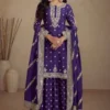 FC 7466 Purple Chinon Silk Salwar Suit with Embroidery Work & Lace Work. Affordable Price ₹2599. Delivery 4-6 Working Days. Shop now. | Casual Suits, Jump Suits, Creative suits, Designer Suits, Palazzo Suits, Party Wear Suits, Patiala Suits, Salwar suit, Straight Suits