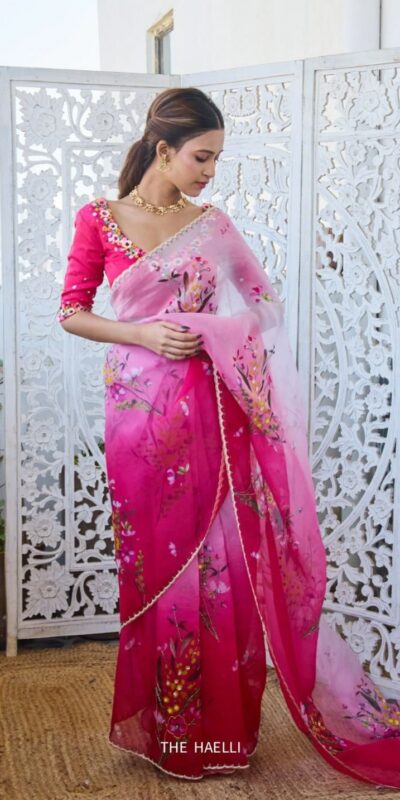 NC 5516 Pink oft Tebby Silk Saree. Perfect for Wedding, Party, Onam, Family Gatherings, Mehendi – Festive Deal ₹2499. Delivery 4-6 Working Days | Creative Sarees, Bollywood Sarees, Designer Sarees, Embroidered Sarees, Ethnic Saree, Modern Digital sarees, Party Wear Sarees, Sarees