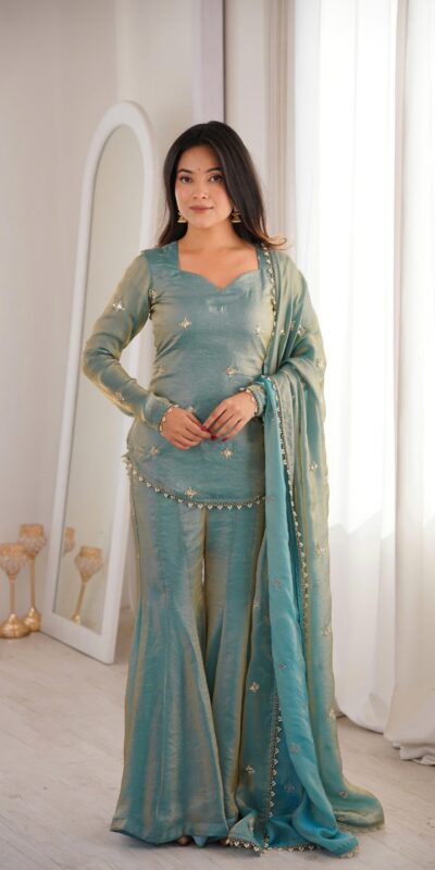 ZSR 3159 Pista Fendy Silk Salwar Suitwith Embroidery Work & Lace Work. Now at just ₹2049. Delivery 4-6 Working Days. Shop now. | Casual Suits, Jump Suits, Creative suits, Designer Suits, Palazzo Suits, Party Wear Suits, Patiala Suits, Salwar suit, Straight Suits