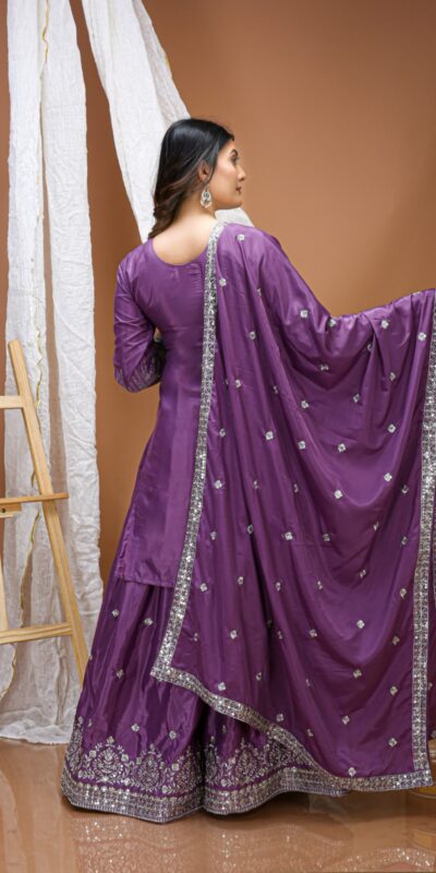 FE 127 Purple Natural Crep Salwar Suit Brown with Embroidery Work. Exclusive Offer ₹2449. Delivery 4-6 Working Days. Shop now. | Casual Suits, Jump Suits, Creative suits, Designer Suits, Palazzo Suits, Party Wear Suits, Patiala Suits, Salwar suit, Straight Suits
