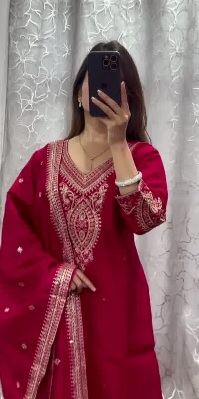 DC G85 Red Printed Chinon Salwar Suit with Lace Work & Mirror Work. Affordable Price ₹1799. Delivery 4-6 Working Days. Shop now. | Casual Suits, Jump Suits, Creative suits, Designer Suits, Palazzo Suits, Party Wear Suits, Patiala Suits, Salwar suit, Straight Suits