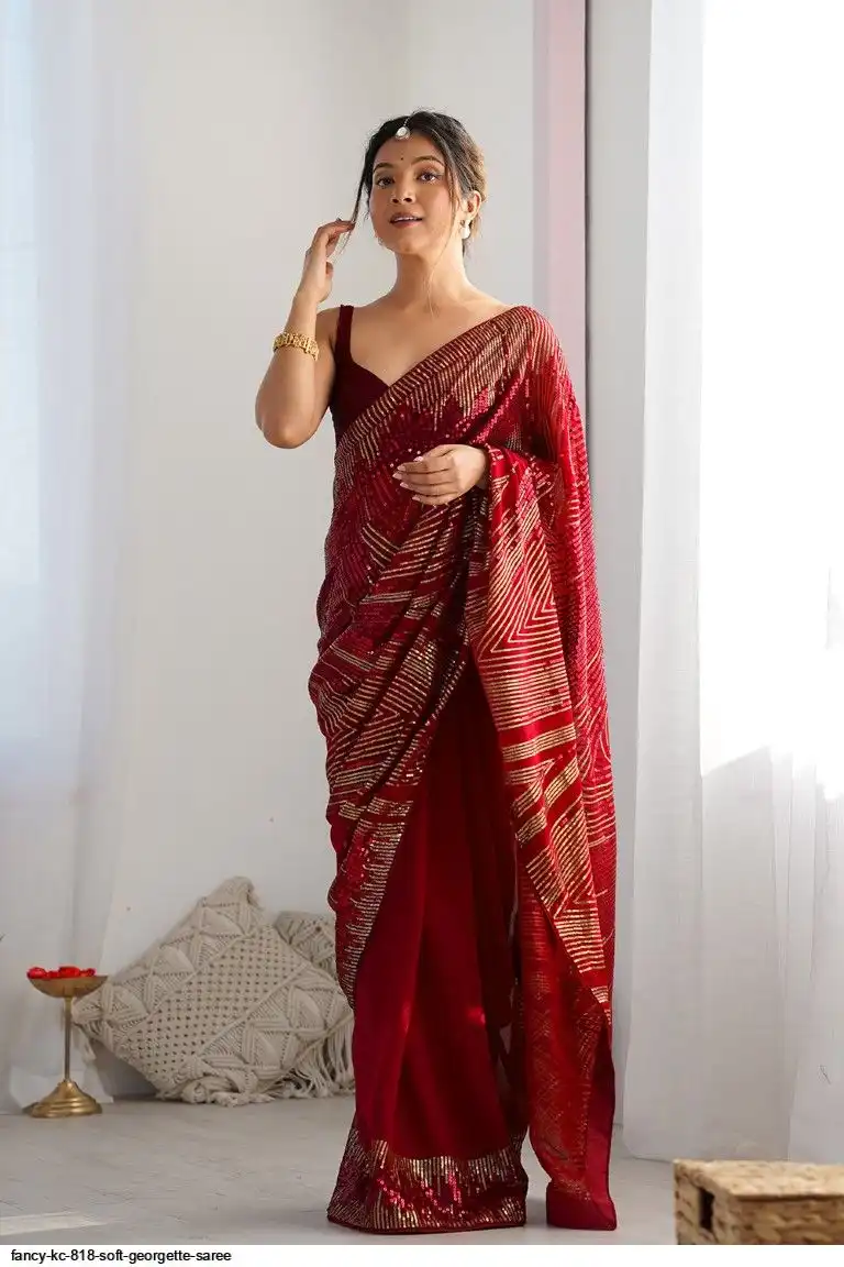 JR 626 Red Georgette Saree Perfect for Wedding, Party, Eid, Anniversary, Diwali – . Special Price ₹1799. Delivery 4-6 Working Days. Shop now. | Creative Sarees, Bollywood Sarees, Designer Sarees, Embroidered Sarees, Ethnic Saree, Modern Digital sarees, Party Wear Sarees, Sarees