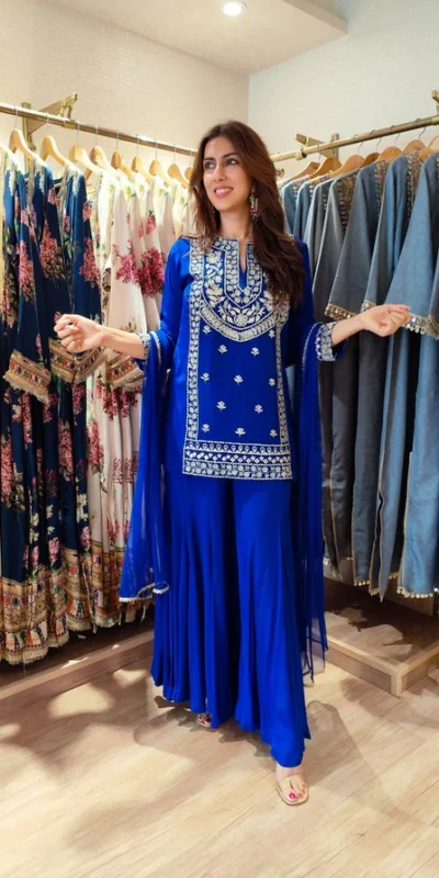 KD 1574 Royal Blue Color Faux Georgette Salwar Suit with Embroidery Work. Best Price ₹1949. Delivery 4-6 Working Days. Shop now. | Casual Suits, Jump Suits, Creative suits, Designer Suits, Palazzo Suits, Party Wear Suits, Patiala Suits, Salwar suit, Straight Suits