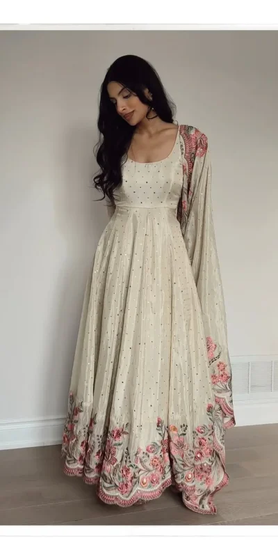 RTC 5873 White Color Chinon Silk Salwar Suit with Designer Work. Exclusive Offer ₹2449. Delivery 4-6 Working Days. Shop now. | Casual Suits, Jump Suits, Creative suits, Designer Suits, Palazzo Suits, Party Wear Suits, Patiala Suits, Salwar suit, Straight Suits