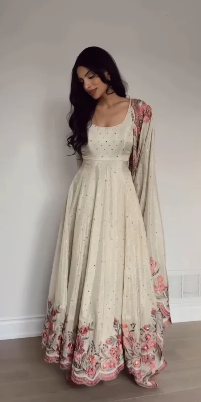 RTC 5873 White Color Chinon Silk Salwar Suit with Designer Work. Exclusive Offer ₹2449. Delivery 4-6 Working Days. Shop now. | Casual Suits, Jump Suits, Creative suits, Designer Suits, Palazzo Suits, Party Wear Suits, Patiala Suits, Salwar suit, Straight Suits