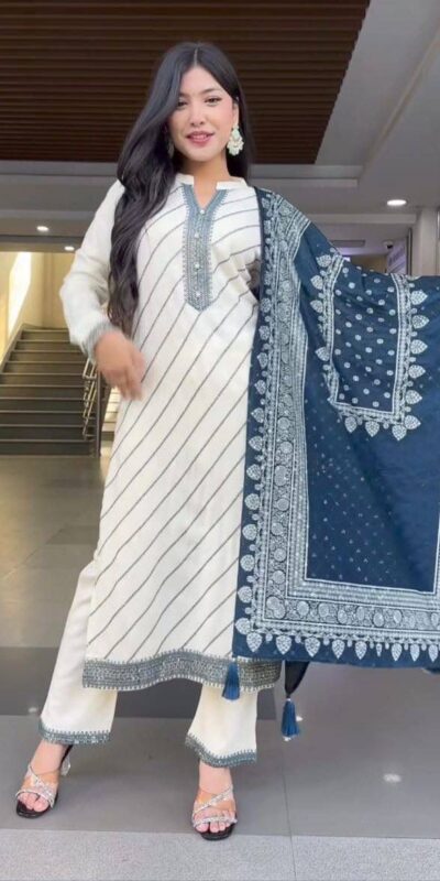 DC 113 White in Maslin Digital Print Salwar Suit . Wedding, Party, Festive, Events, Introductory Price ₹1599. Delivery 4-6 Working Days. Shop now. | Casual Suits, Jump Suits, Creative suits, Designer Suits, Palazzo Suits, Party Wear Suits, Patiala Suits, Salwar suit, Straight Suits