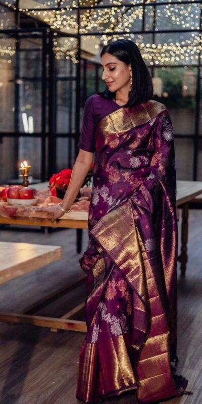 KPR 245 Wine Color Soft Lichi Silk Saree with Lace Border & Lace Work. Best Price ₹1449. Delivery 4-6 Working Days. Shop now. | Creative Sarees, Bollywood Sarees, Designer Sarees, Embroidered Sarees, Ethnic Saree, Modern Digital sarees, Party Wear Sarees, Sarees